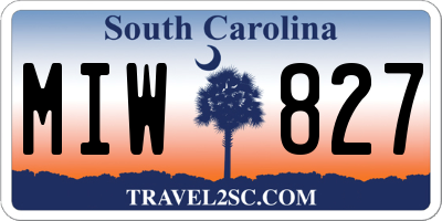 SC license plate MIW827