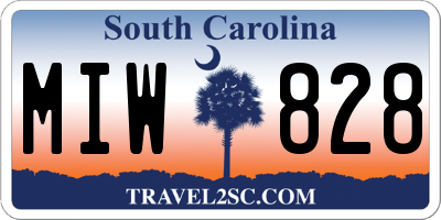 SC license plate MIW828