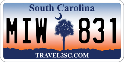 SC license plate MIW831