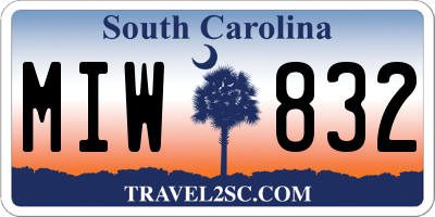 SC license plate MIW832