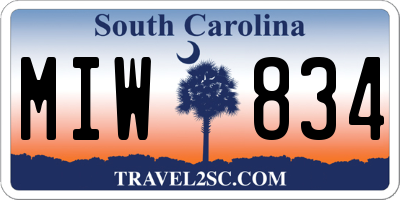 SC license plate MIW834