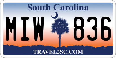 SC license plate MIW836