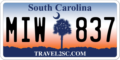 SC license plate MIW837