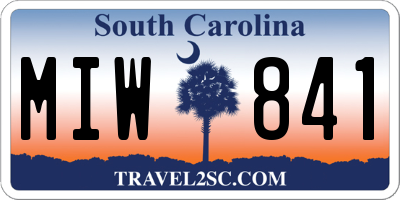 SC license plate MIW841