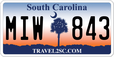 SC license plate MIW843
