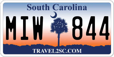 SC license plate MIW844