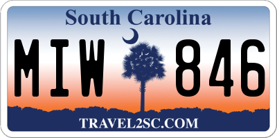 SC license plate MIW846