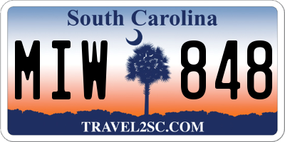 SC license plate MIW848