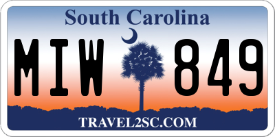SC license plate MIW849