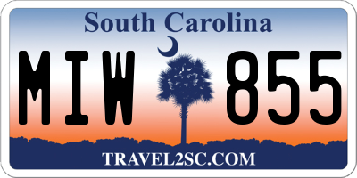 SC license plate MIW855