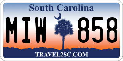 SC license plate MIW858
