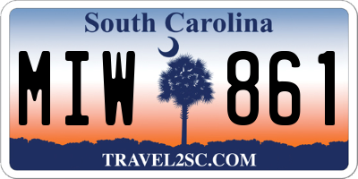 SC license plate MIW861
