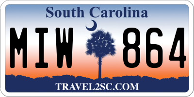 SC license plate MIW864