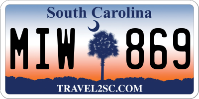 SC license plate MIW869
