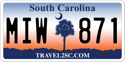 SC license plate MIW871