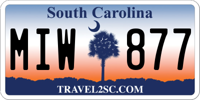 SC license plate MIW877