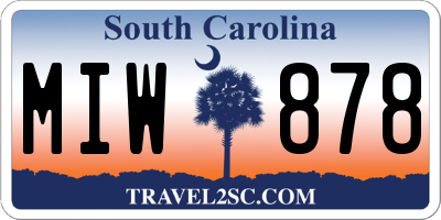 SC license plate MIW878