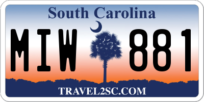 SC license plate MIW881