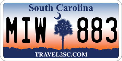 SC license plate MIW883
