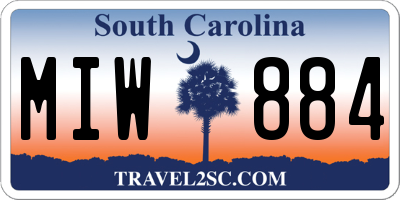 SC license plate MIW884