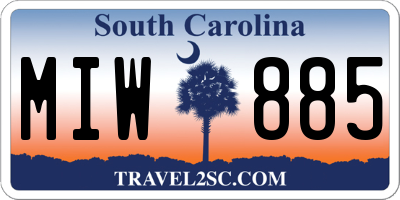 SC license plate MIW885
