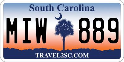 SC license plate MIW889