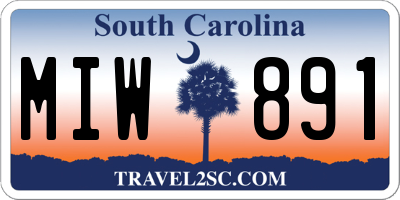 SC license plate MIW891