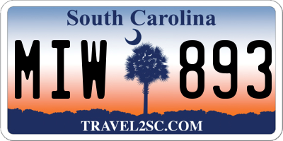 SC license plate MIW893