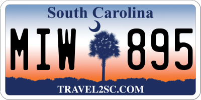 SC license plate MIW895