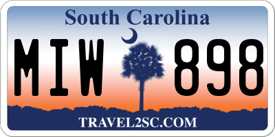 SC license plate MIW898
