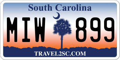 SC license plate MIW899