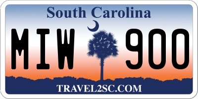 SC license plate MIW900