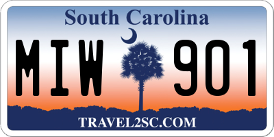 SC license plate MIW901