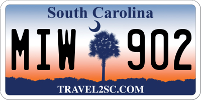 SC license plate MIW902