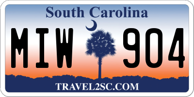 SC license plate MIW904