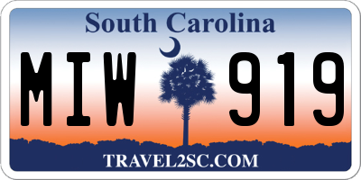 SC license plate MIW919