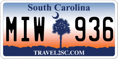SC license plate MIW936