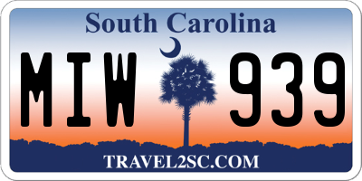 SC license plate MIW939