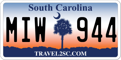SC license plate MIW944