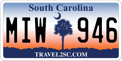 SC license plate MIW946