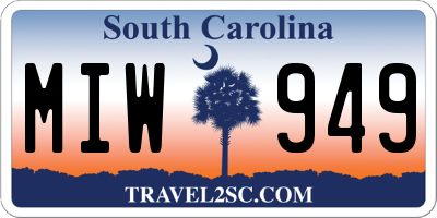 SC license plate MIW949