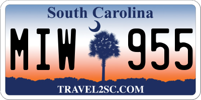 SC license plate MIW955