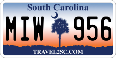 SC license plate MIW956
