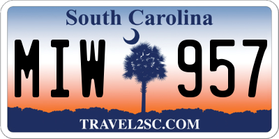 SC license plate MIW957