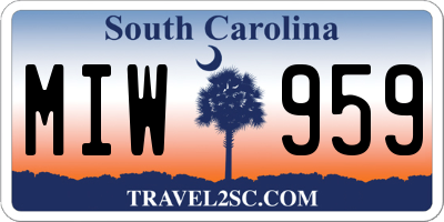 SC license plate MIW959