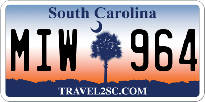 SC license plate MIW964