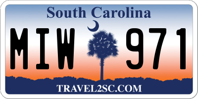 SC license plate MIW971