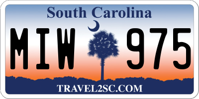 SC license plate MIW975