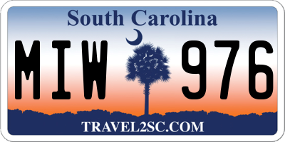 SC license plate MIW976