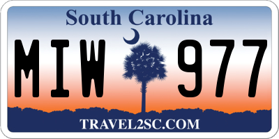 SC license plate MIW977